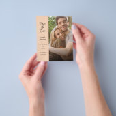 Budget Modern Photo & Side Save the Date - Peach チラシ (手)