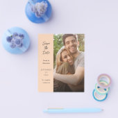 Budget Modern Photo & Side Save the Date - Peach チラシ (シングル)