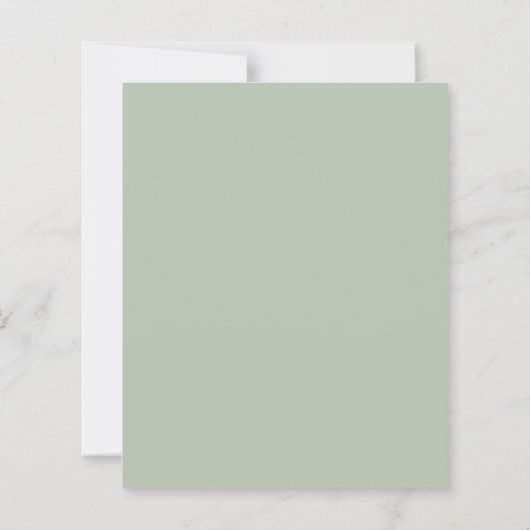 Budget Modern Script Sage Green Wedding Invitation (裏面)