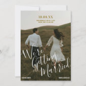 Budget Modern typography photo wedding  招待状 (正面)