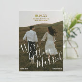 Budget Modern typography photo wedding  招待状 (スタンド正面)