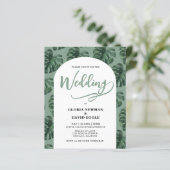 Budget Monstera Leaves Wedding QR Code Invitation (スタンド正面)