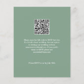 Budget Monstera Leaves Wedding QR Code Invitation (裏面)