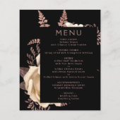 Budget Moody Floral Ivory Rose Gold Wedding Menu (正面)
