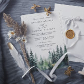 Budget mountain destination rustic qr code wedding 招待状