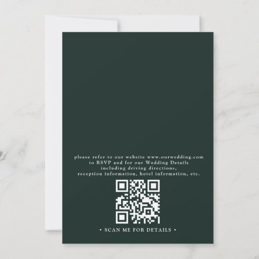 Budget mountain destination rustic qr code wedding 招待状 (裏面)