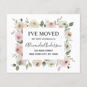Budget Moving Announcement Dusty Pink Floral チラシ