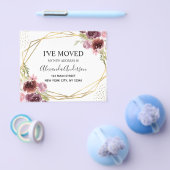 Budget Moving Announcement Floral Geometric チラシ (シングル)