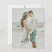 Budget names script overlay photo wedding invite (裏面)