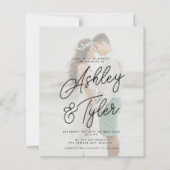 Budget names script overlay photo wedding invite (正面)