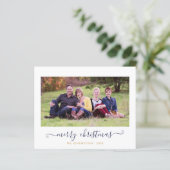 BUDGET Navy Blue金ゴールドスクリプトクリスマスフォト (スタンド正面)