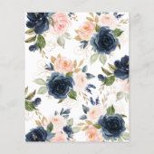 Budget Navy Blue & Blush Couples Shower Invitation (裏面)