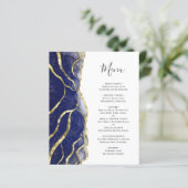 Budget Navy Blue Gold Ink Wedding Menu (スタンド正面)