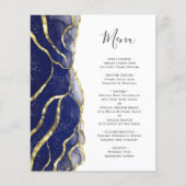 Budget Navy Blue Gold Ink Wedding Menu (正面)
