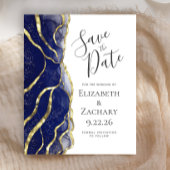 Budget Navy Blue Gold Ink Wedding Save the Date