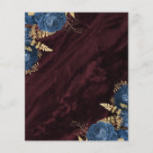 Budget Navy Gold Floral Burgundy Save the Date (裏面)