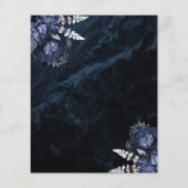 Budget Navy Silver Floral Wedding Save the Date (裏面)