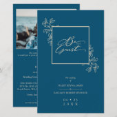 Budget Navy Trendy Modern Branches Gold Photo (正面/裏面)