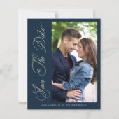Budget Navy Wedding Photo Wimshical Script  (正面)