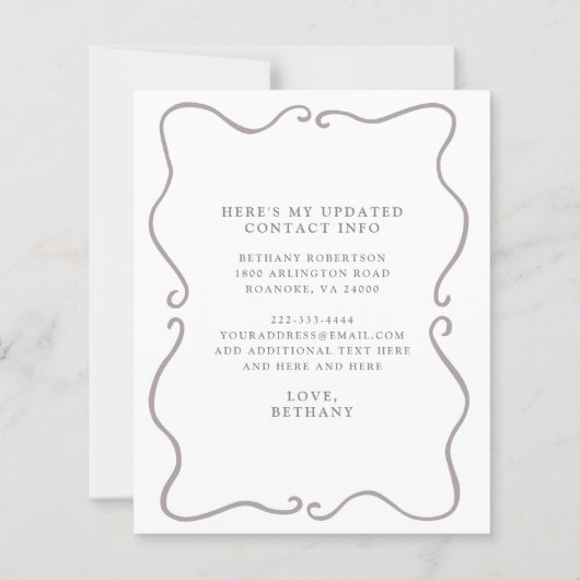 Budget New Home Blush Pink Roses Moving Card (裏面)