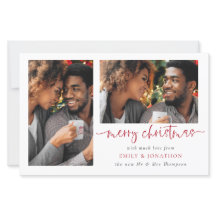 Budget Newlyweds 2枚の写真メリークリスマスカード