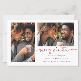 Budget Newlyweds 2枚の写真メリークリスマスカード