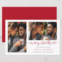 Budget Newlyweds 2枚の写真メリークリスマスカード