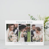 Budget Newlyweds 3 Photo's 結婚 Thank You 便箋 (スタンド正面)