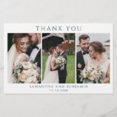 Budget Newlyweds 3 Photo's 結婚 Thank You 便箋 (正面)