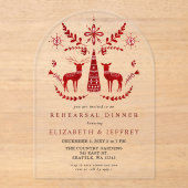 Budget Nordic Buck and Doe Rehearsal Dinner アクリル招待状 (正面)