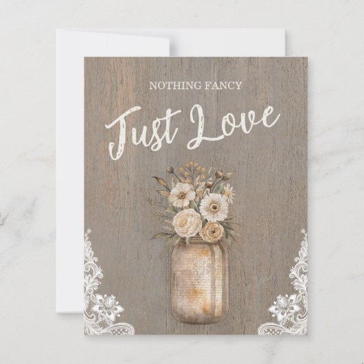 Budget Nothing Fancy Just Love Mason Jar Wedding (裏面)