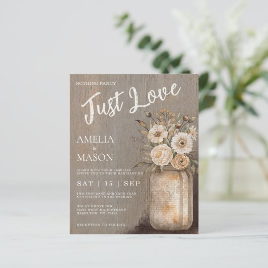 Budget Nothing Fancy Just Love Mason Jar Wedding (スタンド正面)