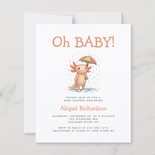Budget Oh Baby Cute Axolotl Baby Shower (正面)