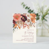 Budget Orange Floral Fall Wedding Invitation (スタンド正面)
