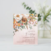 Budget Orange Floral Fall Wedding Invitation (スタンド正面)