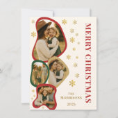 Budget Organic Frame Merry Christmas Photo Card 招待状 (正面)