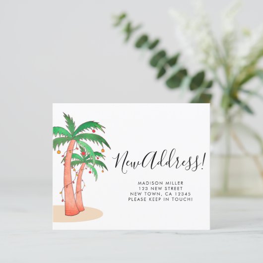 Budget Palm Trees Moving Announcement Card (スタンド正面)