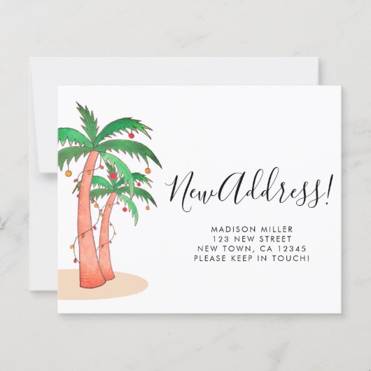 Budget Palm Trees Moving Announcement Card (正面)