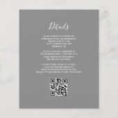 Budget Peach Glitter Gray QR Code Wedding Invite (裏面)