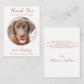 Budget Pet Photo Dogのバラ結婚金ゴールドありがとう ノートカード (正面/裏面)
