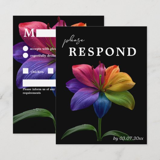 🌈 Budget Petals & Plates 出欠カード (正面/裏面)