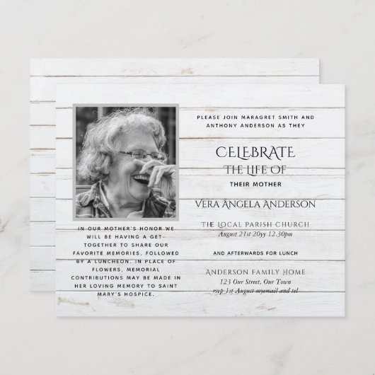 BUDGET PHOTOお祝いのライフ招待状 (正面/裏面)