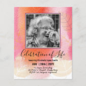 BUDGET PHOTOお祝いのライフ招待状 (正面)