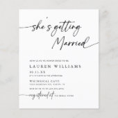 Budget Photo彼女が結婚しているブライダルシャワー チラシ (正面)