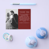 BUDGET Photo'結婚s Thank You Burgundyモダン Red チラシ (シングル)