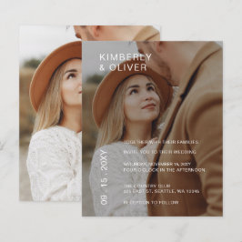 Budget Photo エレガント Overlay結婚式招待状