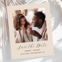 Budget Photo ミニマル Script Beige日付の保存