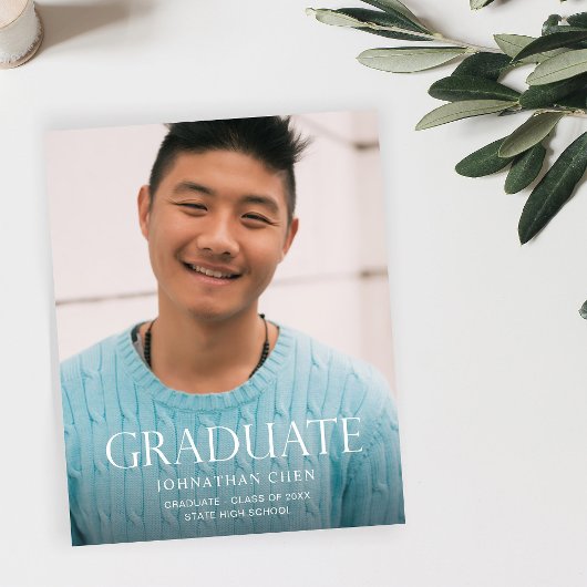 Budget Photo モダン Graduation Party Vertical チラシ