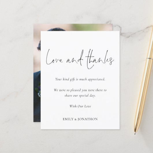 Budget Photo 結婚's Love and 感謝してい Script (正面/裏面インサイチュ)