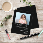 Budget Photo 2022 Graduation Black Thank You